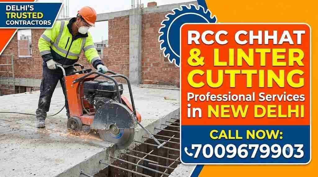 RCC Chhat & Linter Cutting Contractors in New Delhi | Call 7009679903