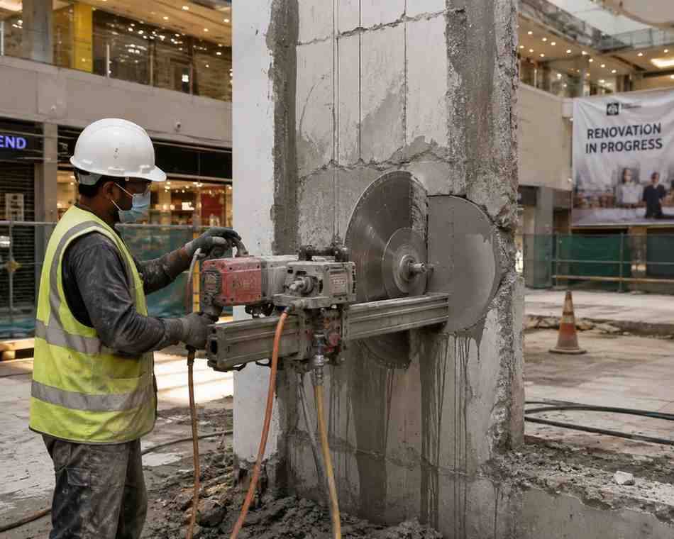 RCC Cutting During Shopping Complex Renovation Projects: A Complete Guide by Core Cutting India