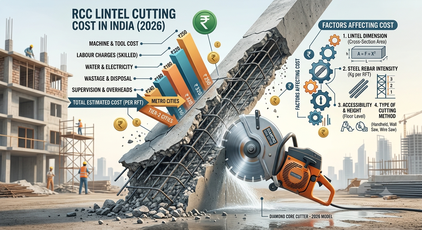 Master Guide: RCC Lintel Cutting Cost in India (2026 Edition)