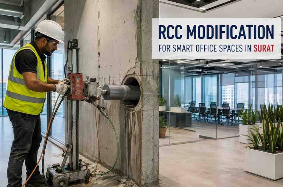 RCC Modification for Smart Office Spaces in Surat: A Complete Guide by Core Cutting India