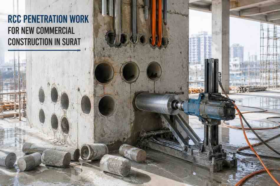 RCC Penetration Work for New Commercial Construction in Surat | Core Cutting India