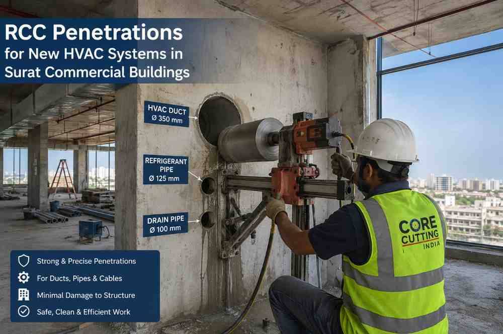 RCC Penetrations for New HVAC Systems in Surat Commercial Buildings | Core Cutting India