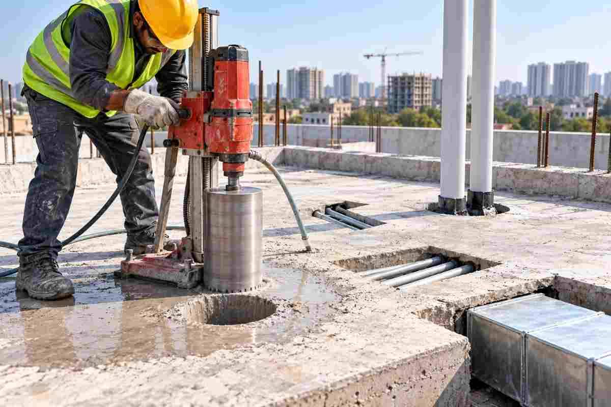 RCC Roof Cutting for New Pipes, Ducts and Utility Installations: A Complete Guide by Core Cutting India