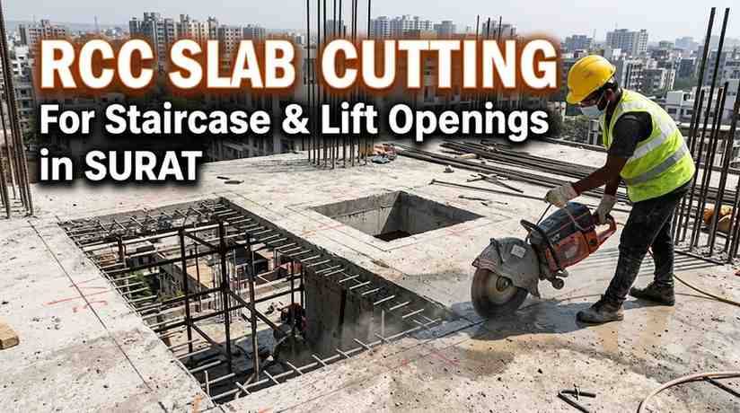 RCC Slab Cutting for Staircase & Lift Openings in Surat