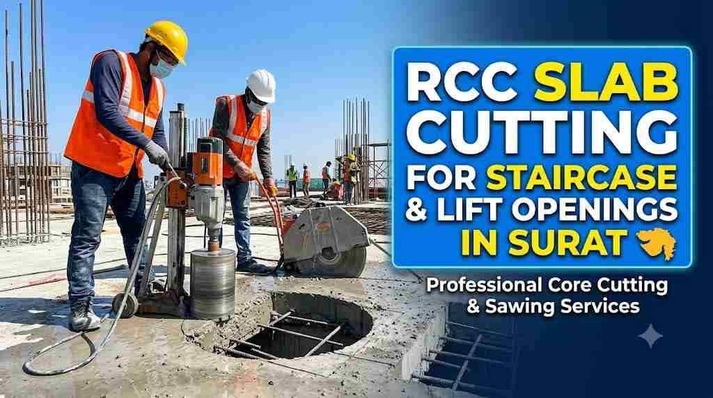 RCC Slab Cutting for Staircase & Lift Openings in Surat