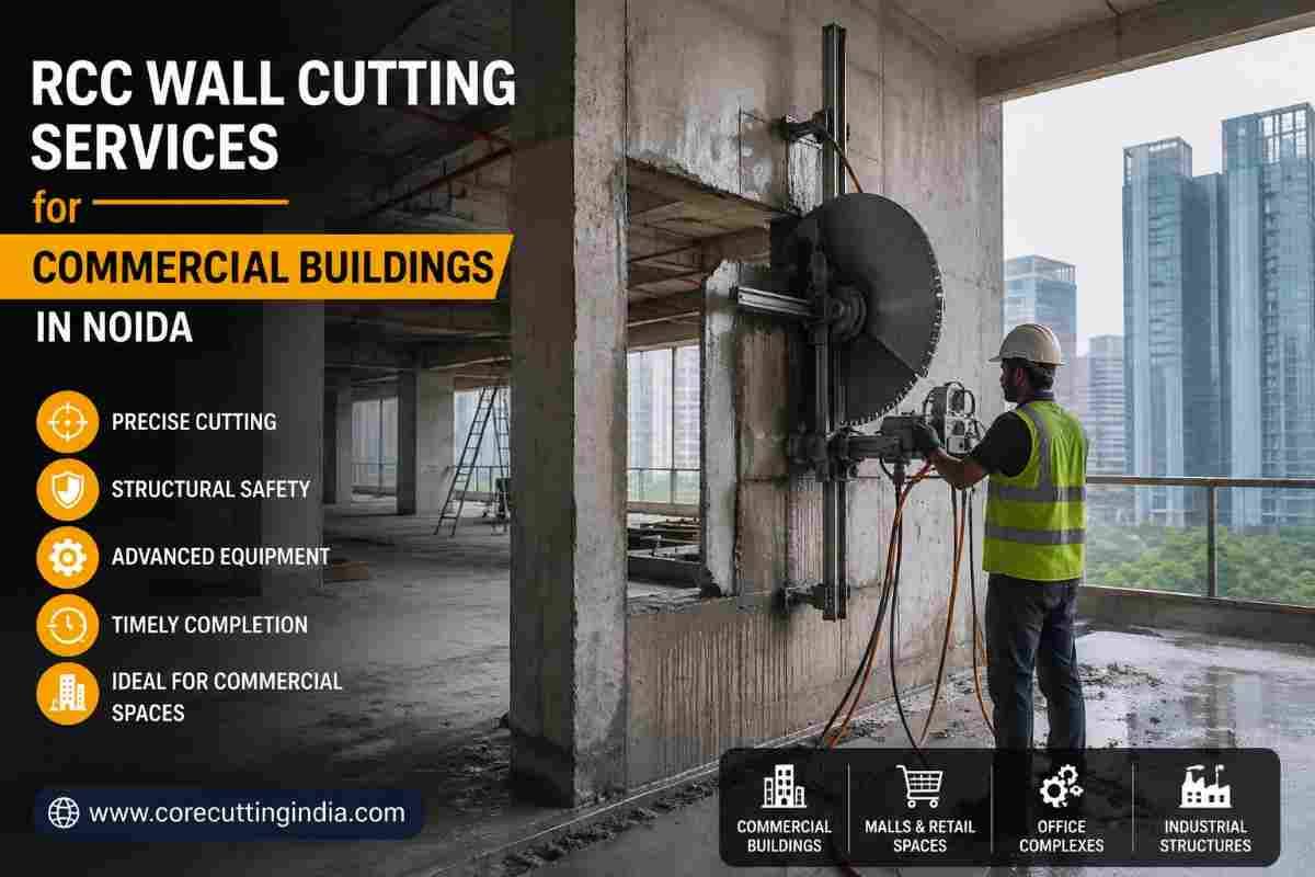 RCC Wall Cutting Services for Commercial Buildings in Noida | Core Cutting India