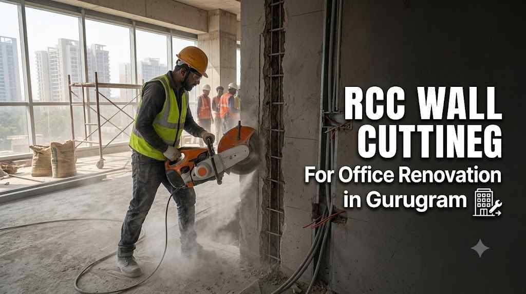 RCC Wall Cutting for Office Renovation in Gurugram