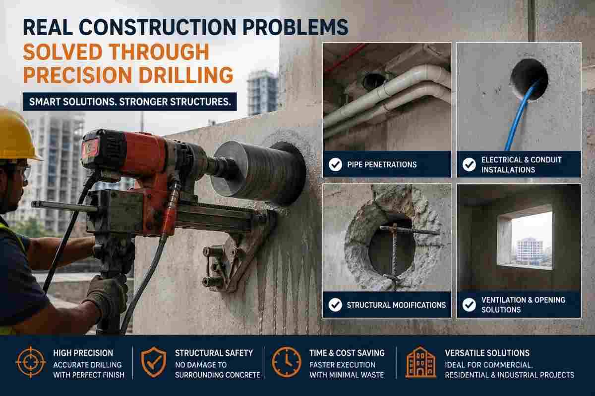 Real Construction Problems Solved Through Precision Drilling | Core Cutting India