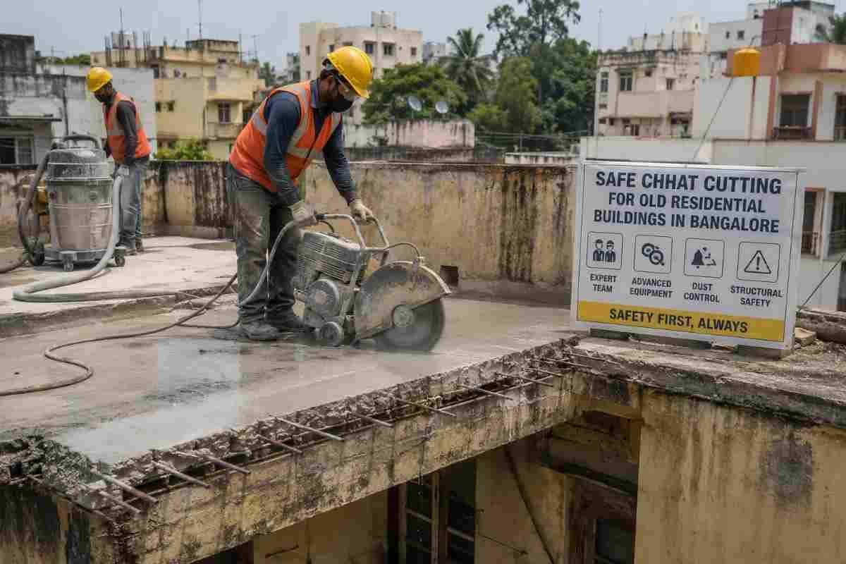 Safe Chhat Cutting for Old Buildings in Bangalore | Core Cutting India