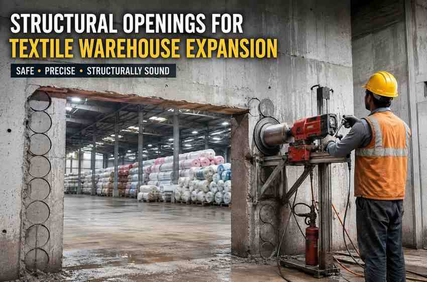 Structural Openings for Textile Warehouse Expansion: A Complete Planning Guide | Core Cutting India
