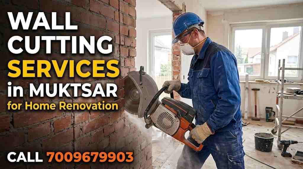 Wall Cutting Services in Muktsar for Home Renovation | Call 7009679903