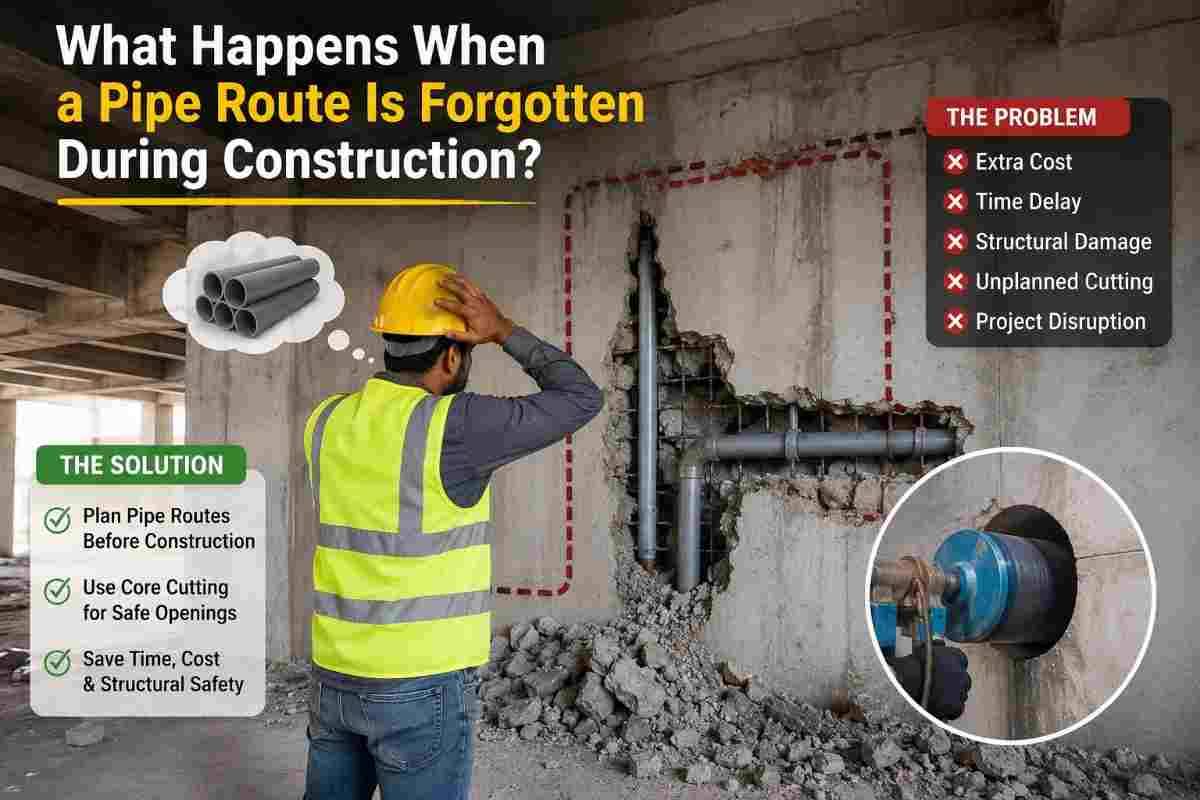 What Happens When a Pipe Route Is Forgotten During Construction? | Core Cutting India