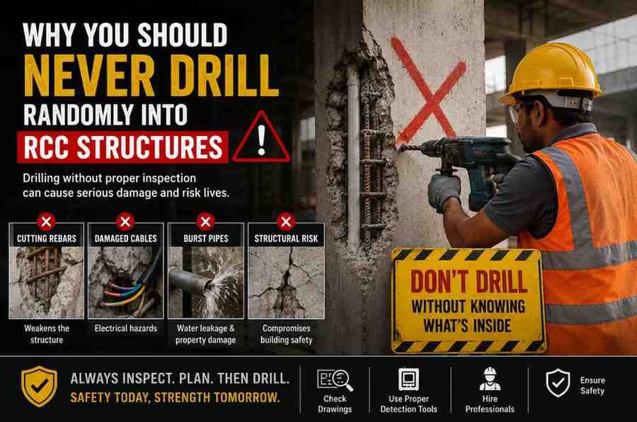 Why You Should Never Drill Randomly Into RCC Structures | Core Cutting India
