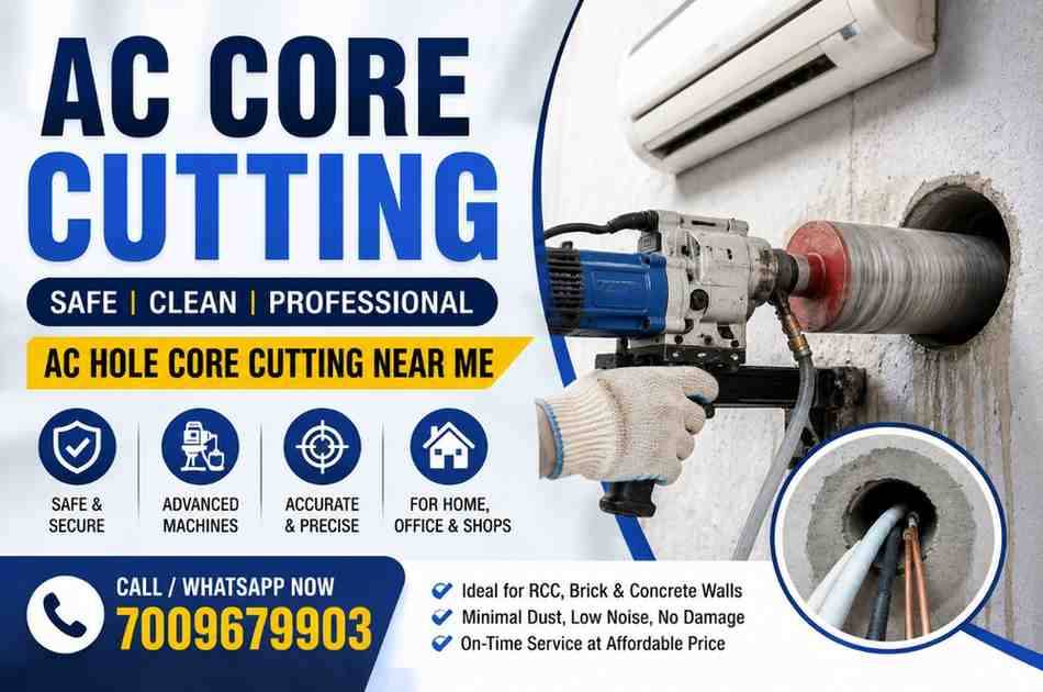 AC Core Cutting Services Near Me | Safe Split AC Hole Core Cutting