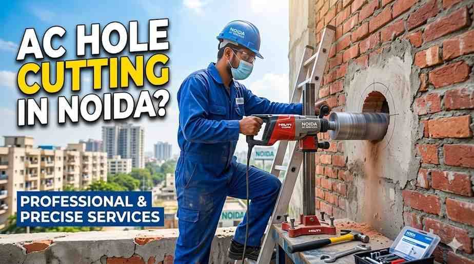 AC Hole Cutting in Noida | Core Cutting Service for AC, Mobile & Slab – Best Price