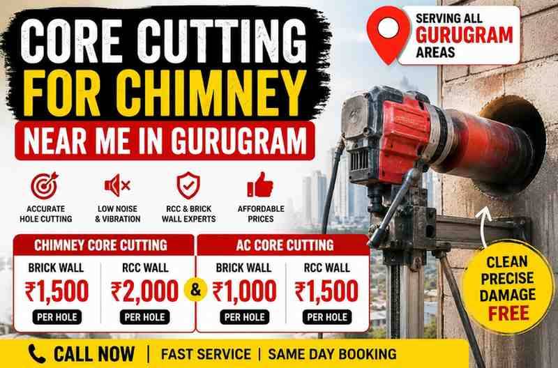 Core Cutting for Chimney Near Me in Gurugram | Chimney Hole Cutting