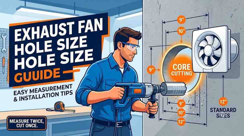 Exhaust Fan Hole Size Guide: 9–12 Inch Standard Core Cutting