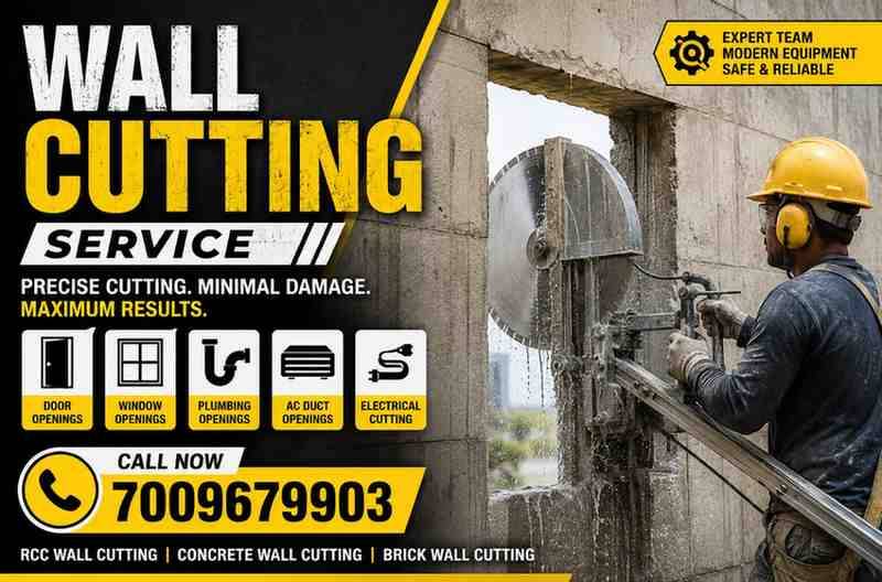 Wall Cutting Service – RCC, Concrete & Brick Wall Cutting Experts