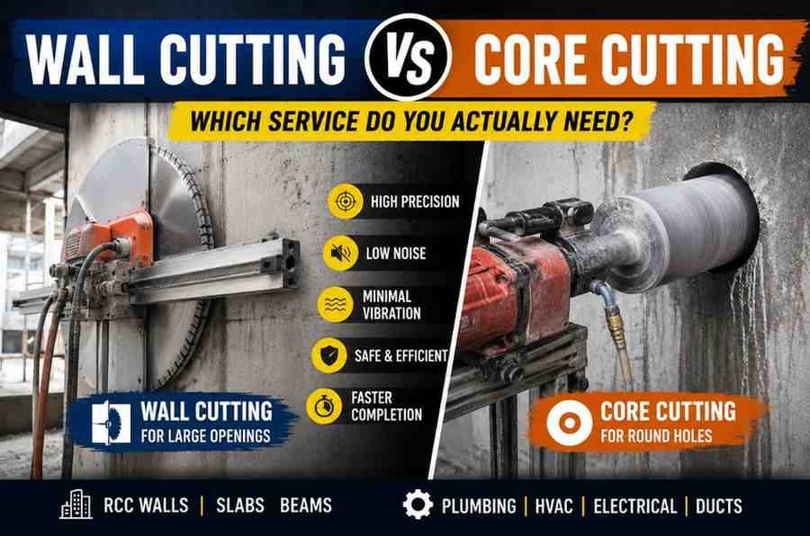 Wall Cutting vs Core Cutting: Differences, Uses & Cost Guide (2026)