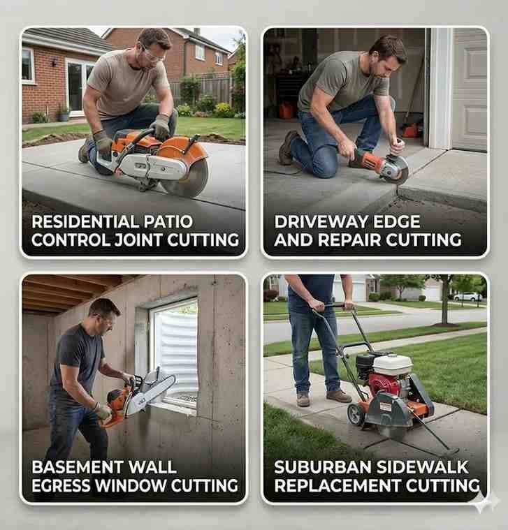 Professional slab cutting service – diamond flat saw cutting concrete floor slab in India